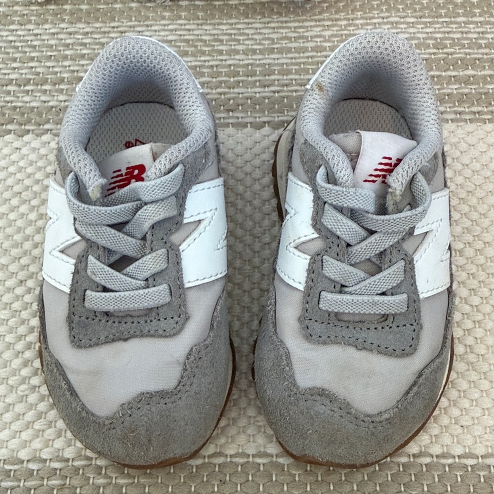New Balance Gray and White Sneakers Suede Mesh Upper